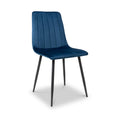 Luna Brushed Velvet Dining Chair Blue from Roseland Furniture