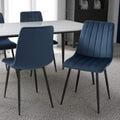 Luna Brushed Velvet Dining Chair Blue from Roseland Furniture