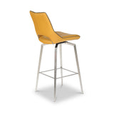 Ceri Swivel Self Returning Faux Leather Bar Stool Yellow from Roseland Furniture