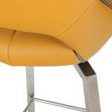 Ceri Swivel Self Returning Faux Leather Bar Stool Yellow from Roseland Furniture