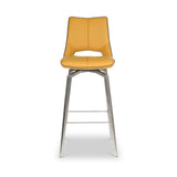 Ceri Swivel Self Returning Faux Leather Bar Stool Yellow from Roseland Furniture