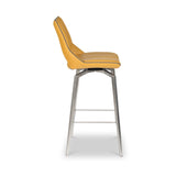 Ceri Swivel Self Returning Faux Leather Bar Stool Yellow from Roseland Furniture