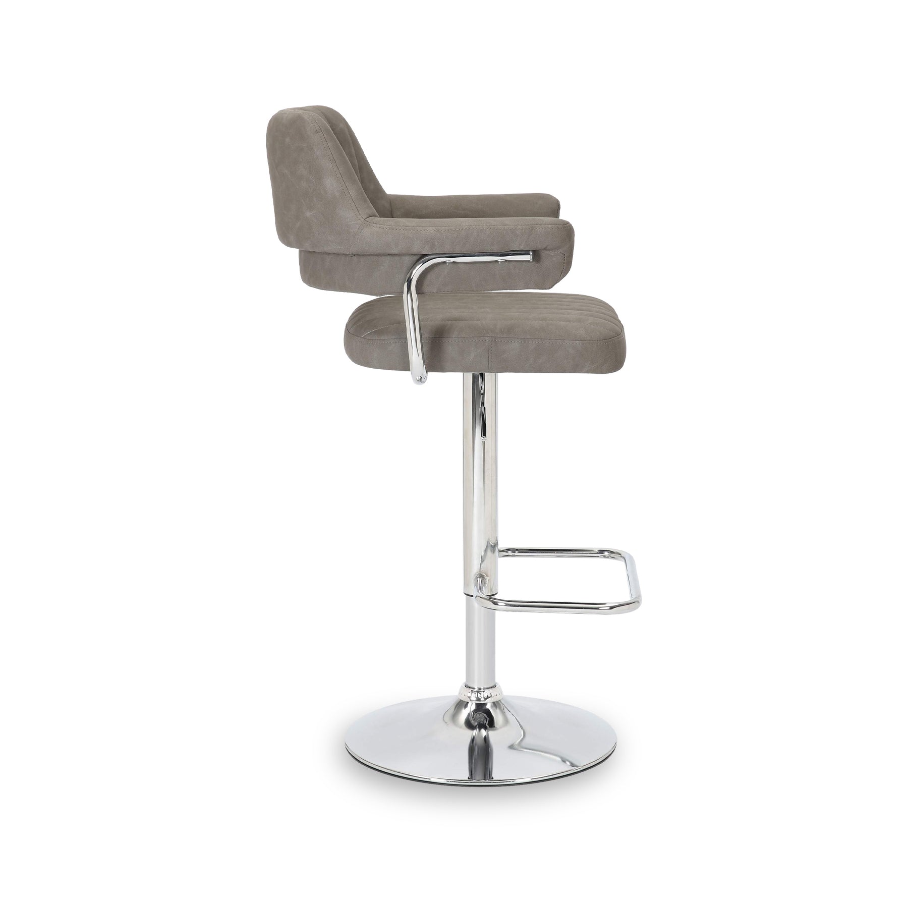 Rhonwen Faux Leather Bar Stool Charcoal from Roseland Furniture