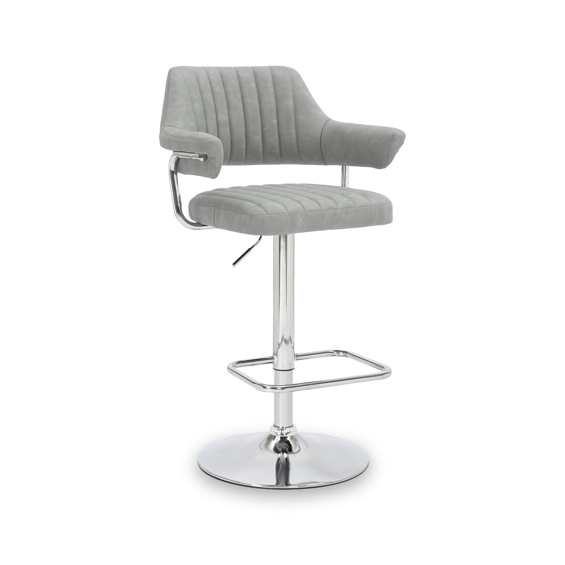 Rhonwen Faux Leather Bar Stool Grey from Roseland Furniture