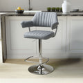Rhonwen Faux Leather Bar Stool Grey from Roseland Furniture