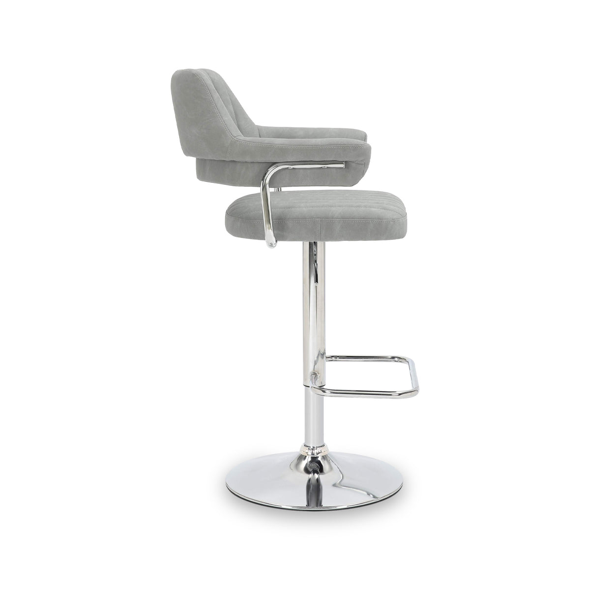 Rhonwen Faux Leather Bar Stool Grey from Roseland Furniture