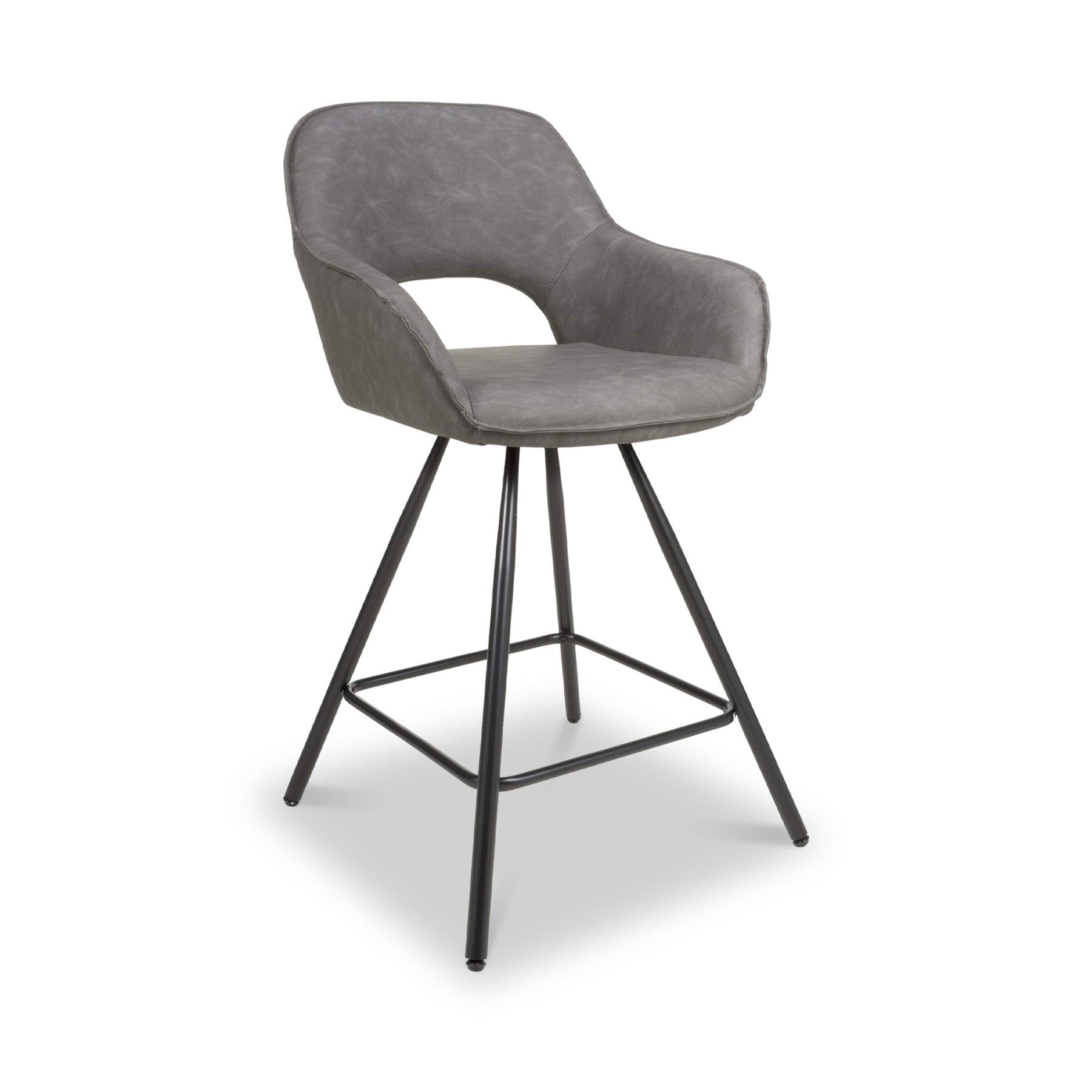 Merril Faux Leather Bar Stool Charcoal from Roseland Furniture
