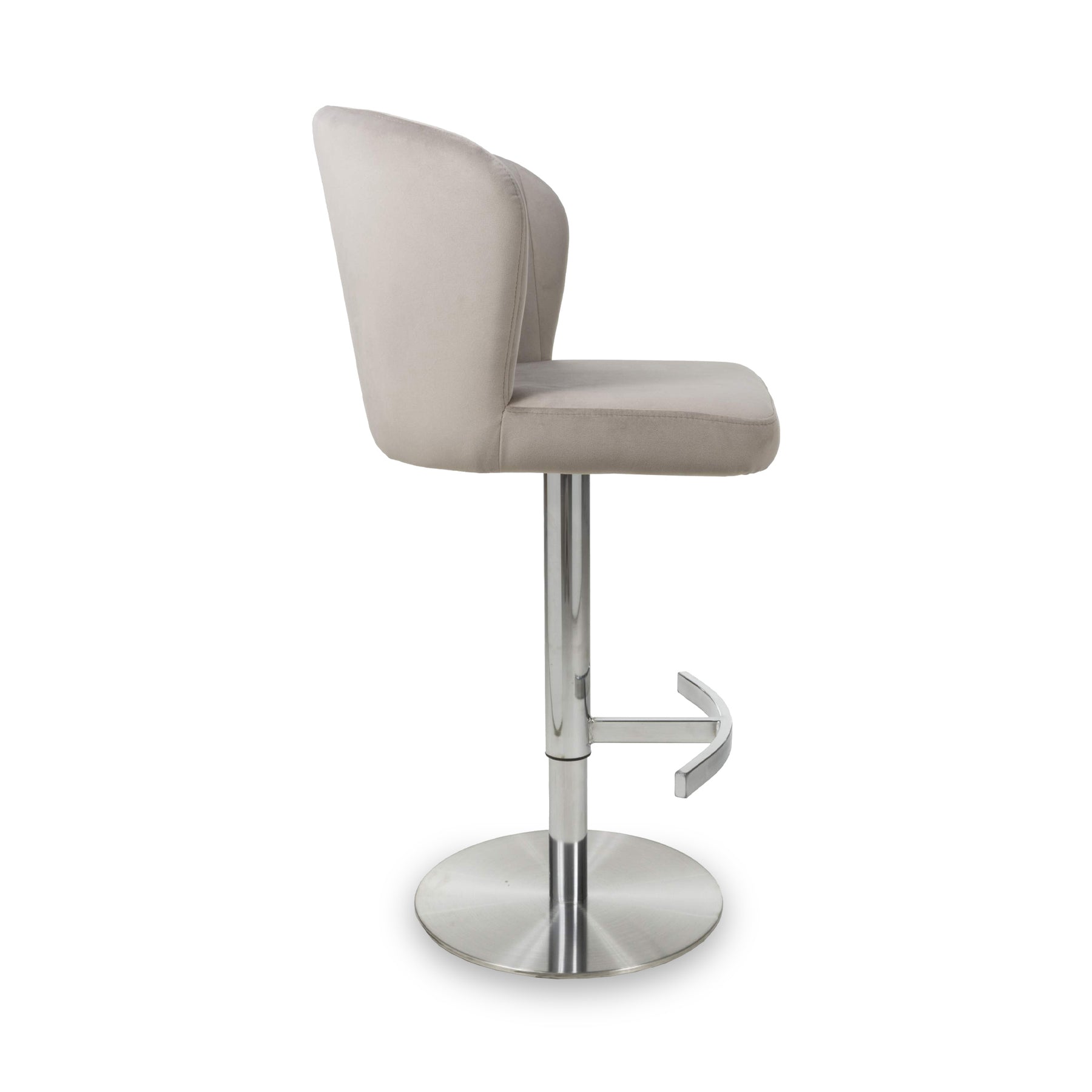 Adwen Brushed Velvet Bar Stool Mink from Roseland Furniture