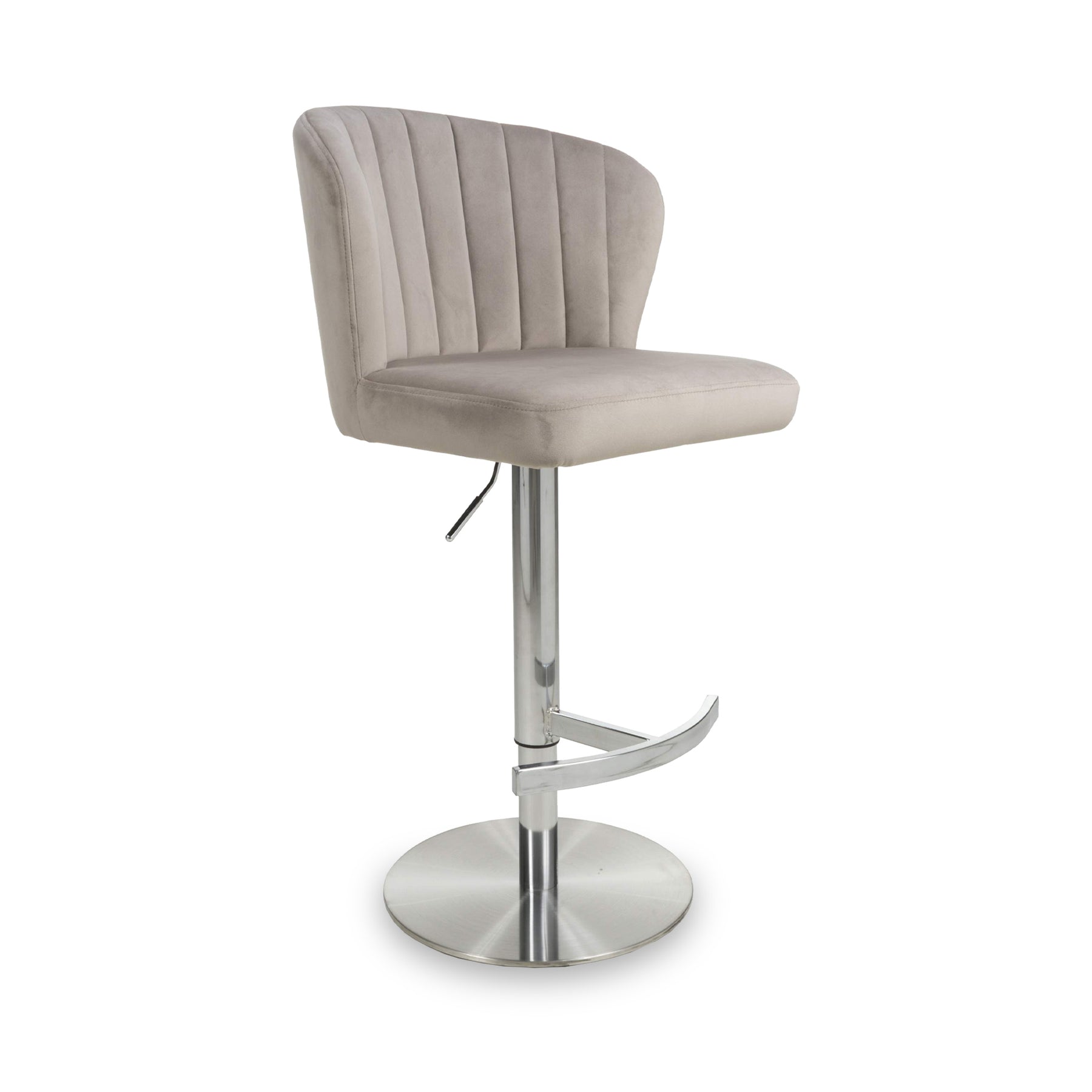 Adwen Brushed Velvet Bar Stool Mink from Roseland Furniture