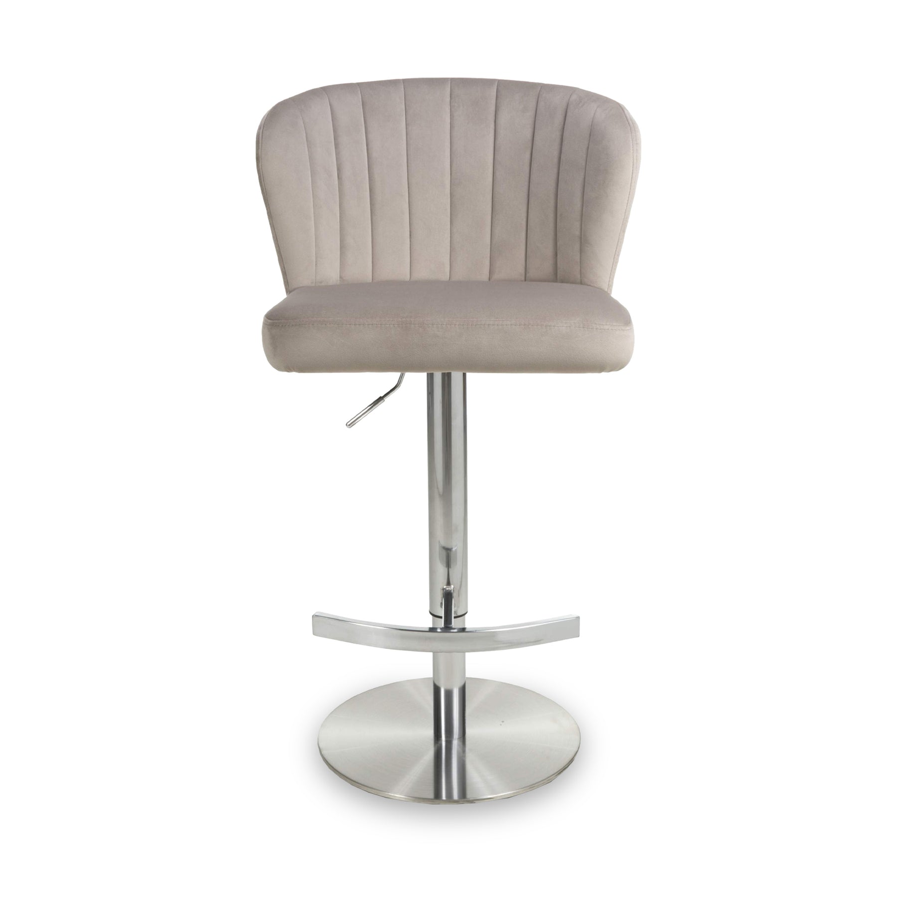 Adwen Brushed Velvet Bar Stool Mink from Roseland Furniture