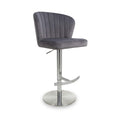 Adwen Brushed Velvet Bar Stool Grey from Roseland Furniture