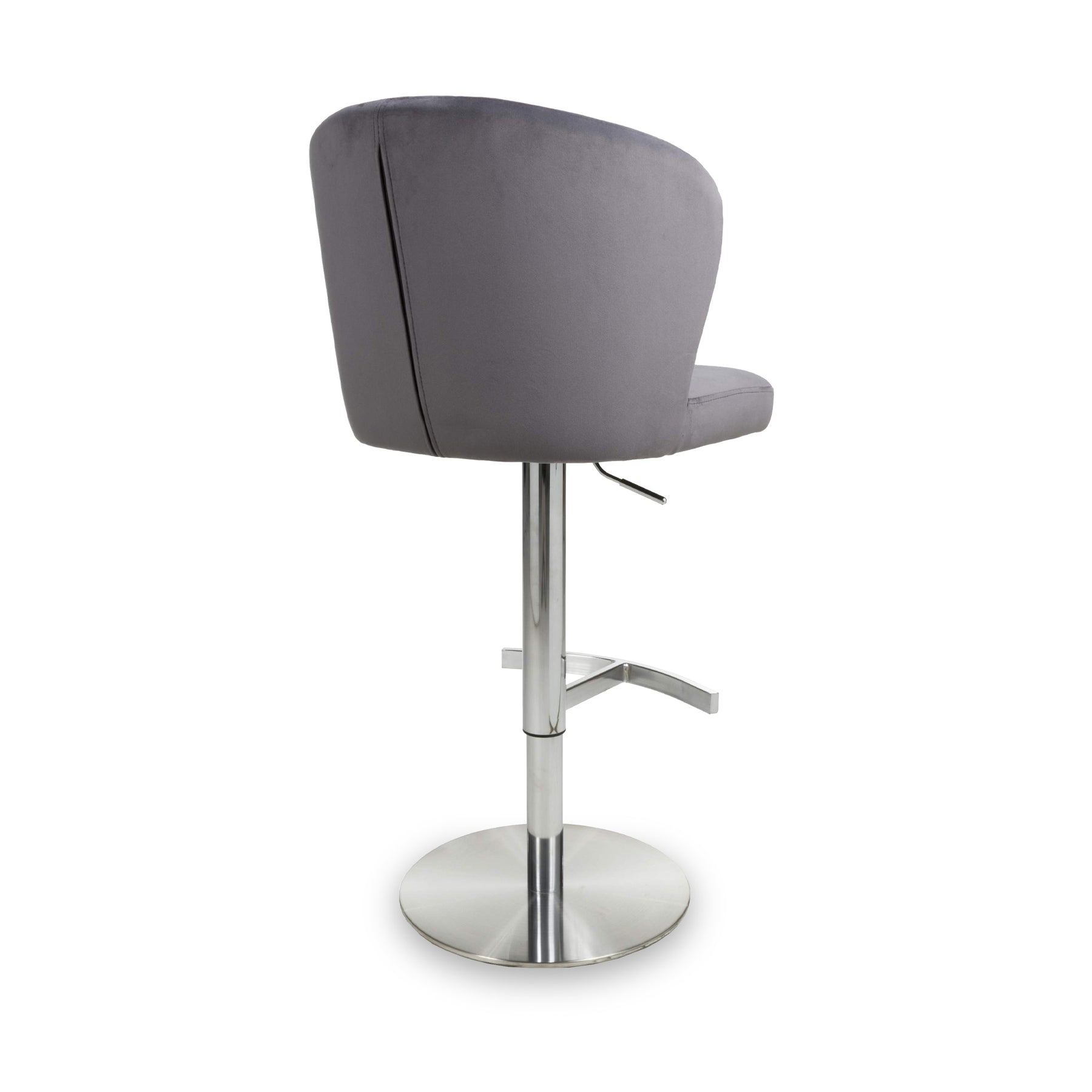 Adwen Brushed Velvet Bar Stool Grey from Roseland Furniture
