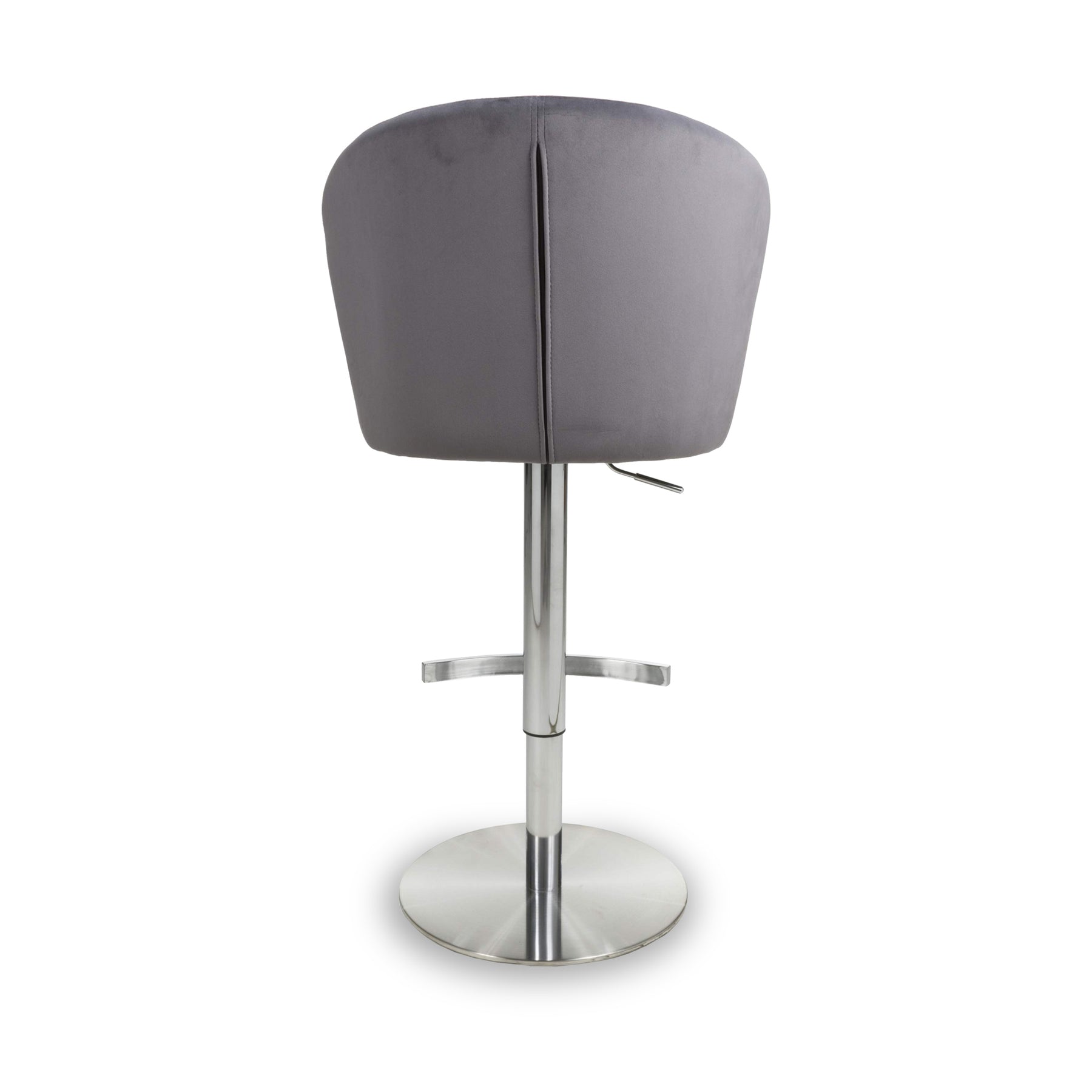 Adwen Brushed Velvet Bar Stool Grey from Roseland Furniture