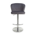 Adwen Brushed Velvet Bar Stool Grey from Roseland Furniture