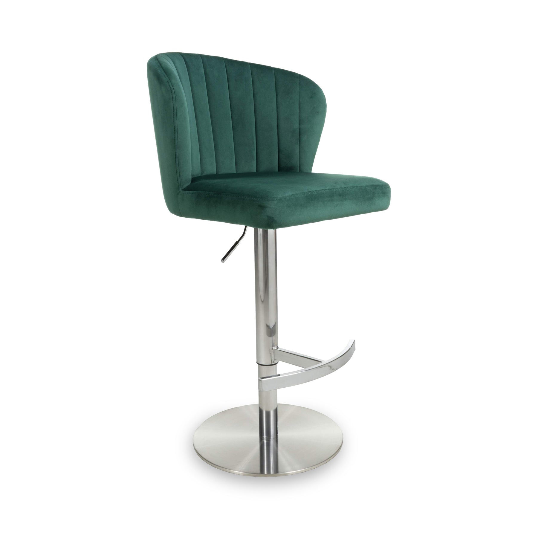Adwen Brushed Velvet Bar Stool Green from Roseland Furniture