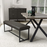 Maelis Grey Faux Leather Dining Bench from Roseland Furniture
