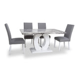 Pendeen 150cm Faux Marble Top Dining Table from Roseland Furniture