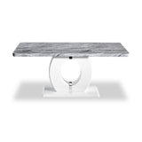 Pendeen 150cm Faux Marble Top Dining Table from Roseland Furniture