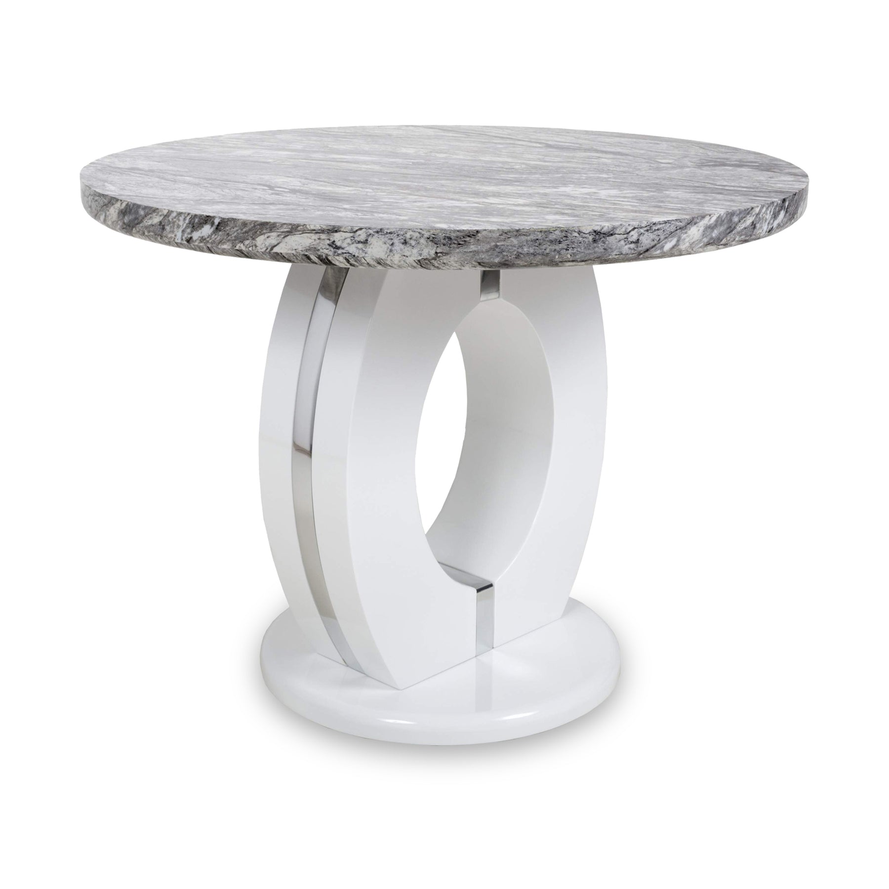 Pendeen 100cm Faux Marble Top Round Dining Table from Roseland Furniture