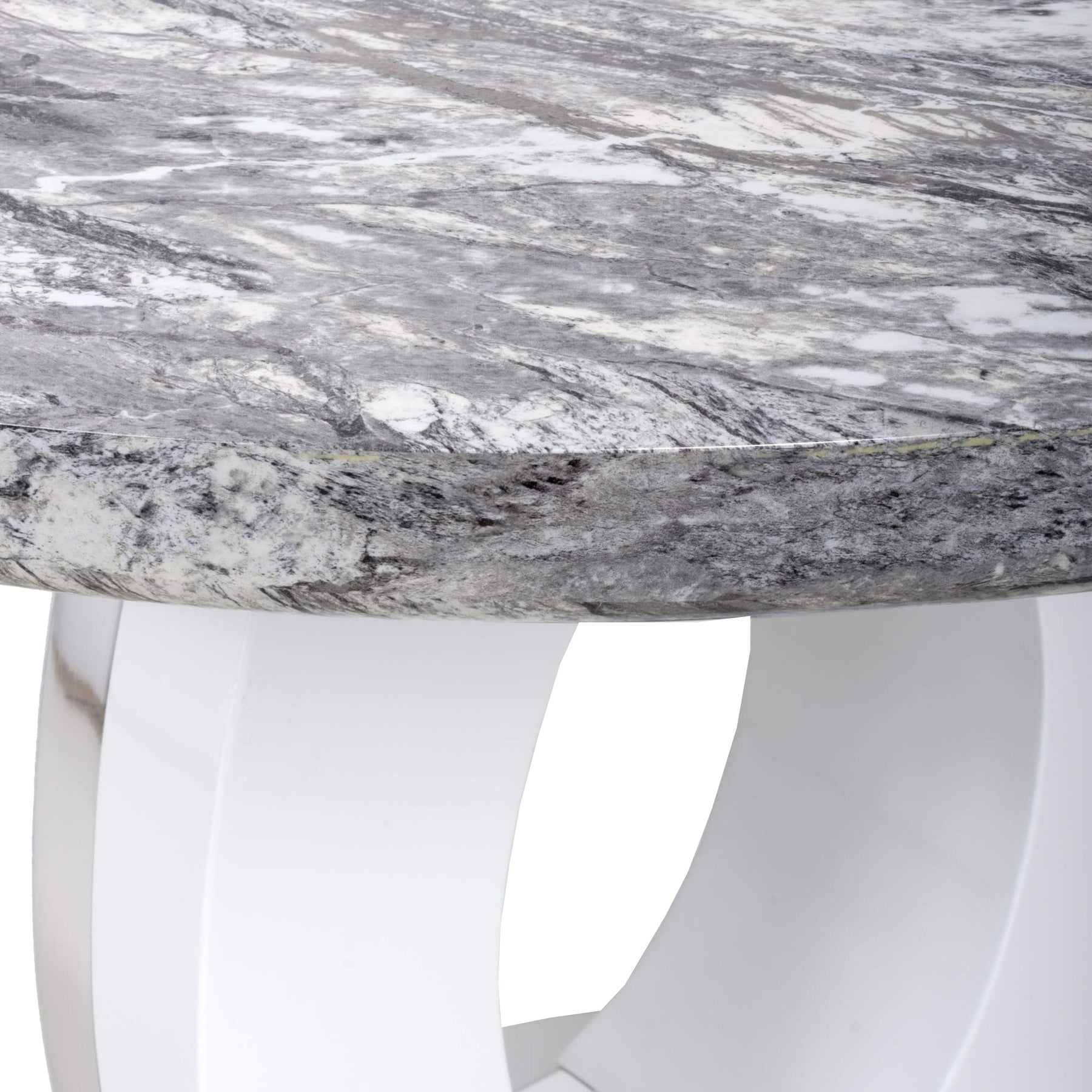 Pendeen 100cm Faux Marble Top Round Dining Table from Roseland Furniture