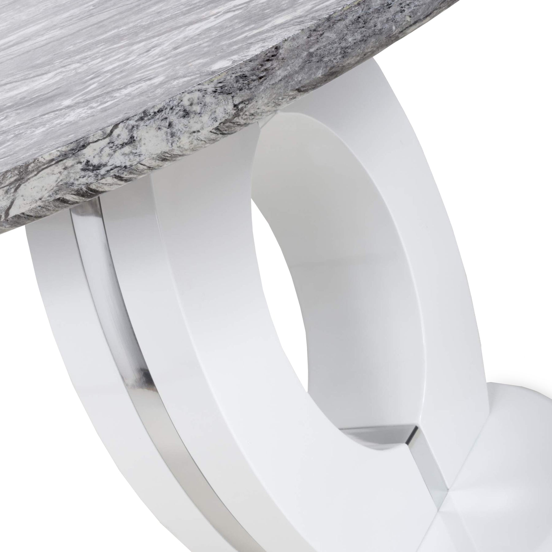 Pendeen 100cm Faux Marble Top Round Dining Table from Roseland Furniture