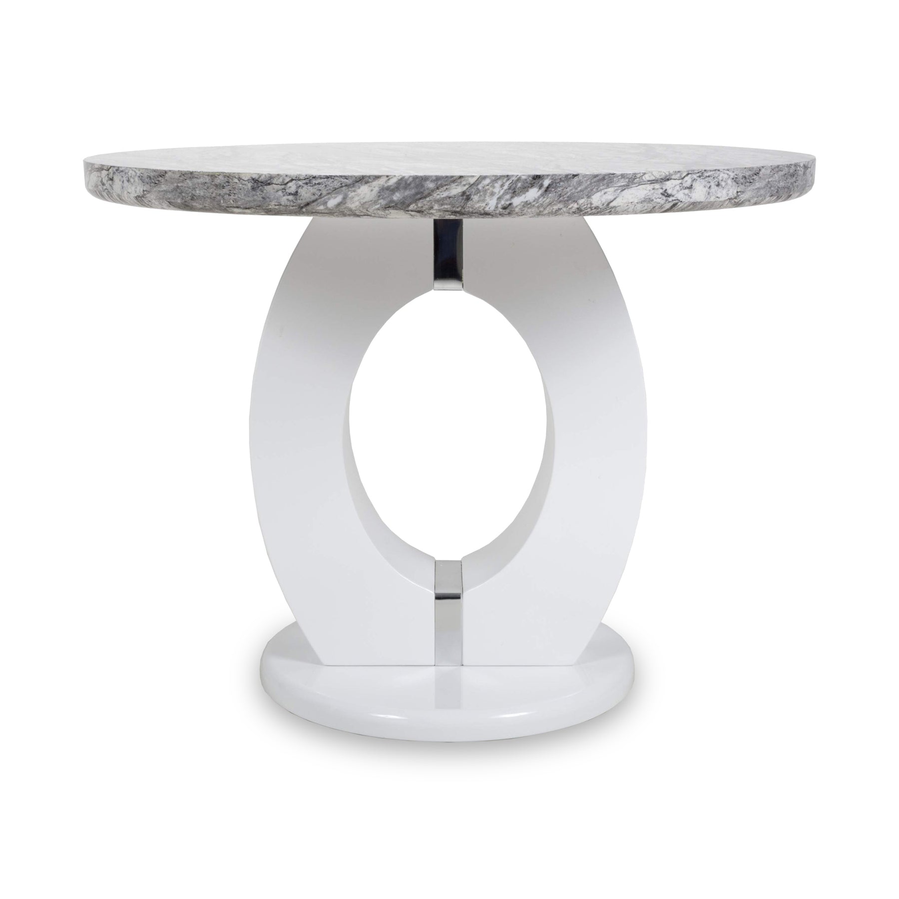 Pendeen 100cm Faux Marble Top Round Dining Table from Roseland Furniture