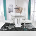Pendeen 100cm Faux Marble Top Round Dining Table from Roseland Furniture