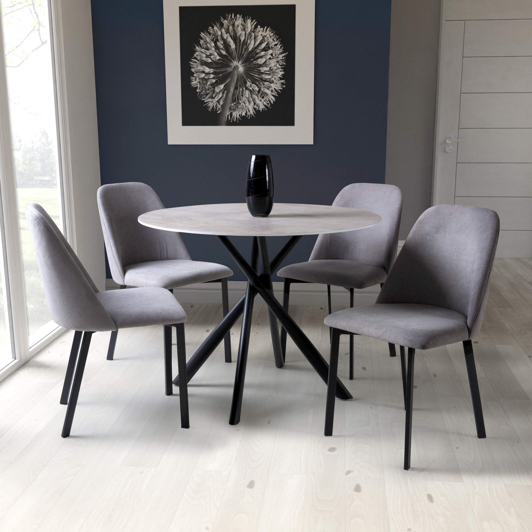 Coombe 100cm Round Dining Table Grey from Roseland Furniture