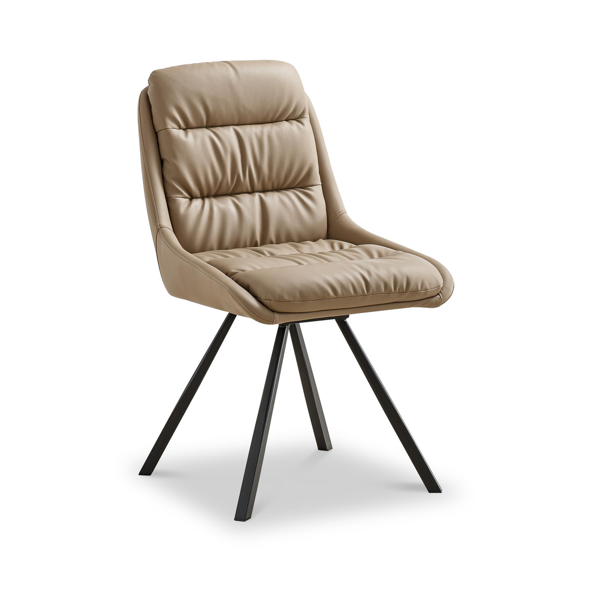 Elara Swivel Faux Leather Dining Chair Mink from Roseland Furniture