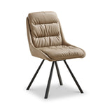 Elara Swivel Faux Leather Dining Chair Mink from Roseland Furniture