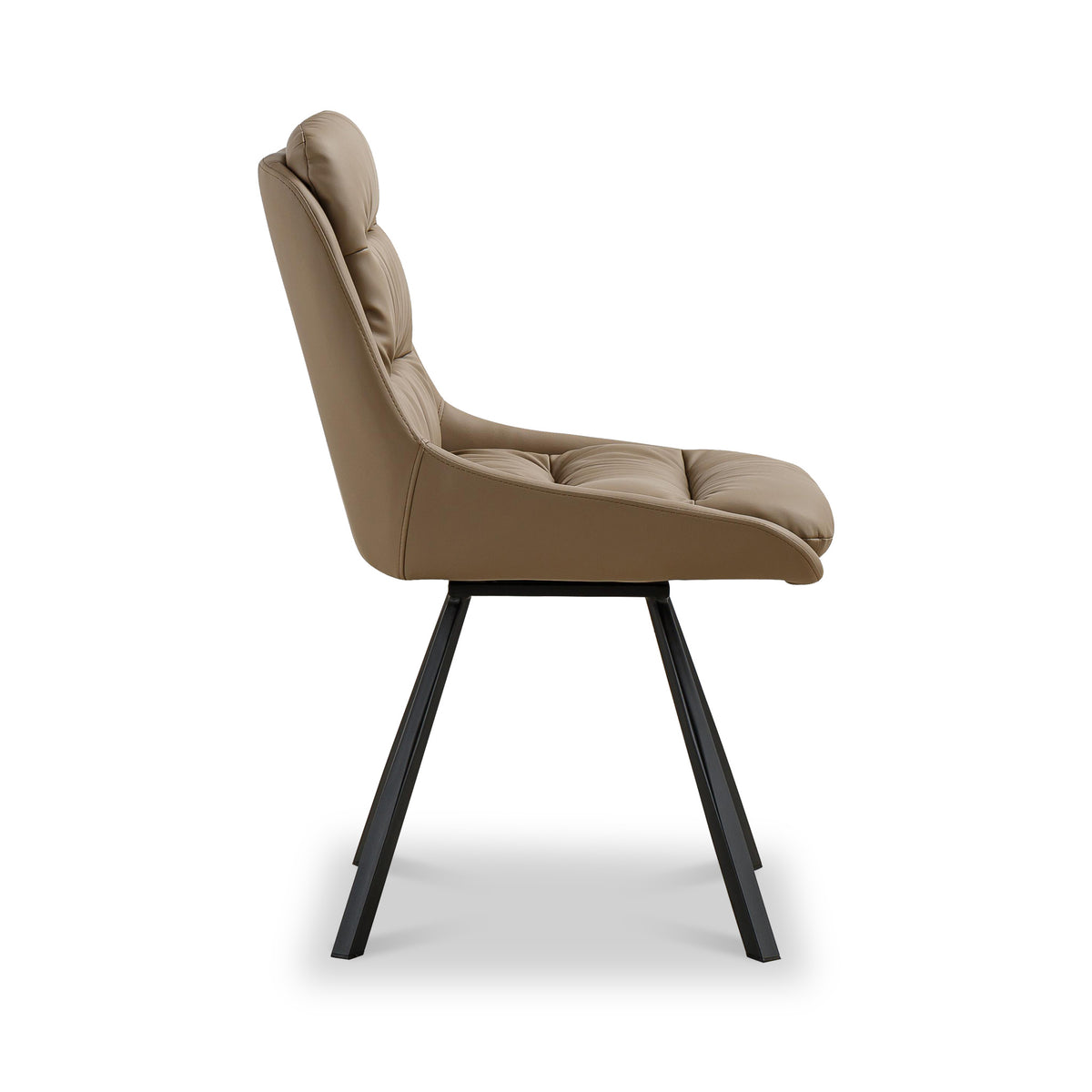 Elara Swivel Faux Leather Dining Chair Mink from Roseland Furniture