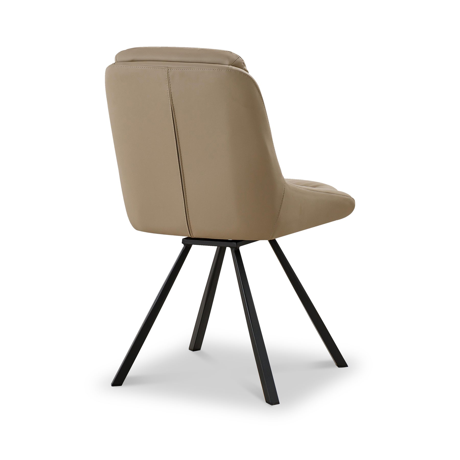 Elara Swivel Faux Leather Dining Chair Beige from Roseland Furniture