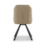 Elara Swivel Faux Leather Dining Chair Beige from Roseland Furniture