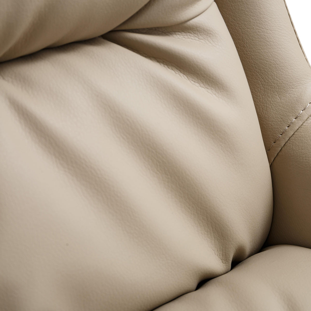 Elara Swivel Faux Leather Dining Chair Beige from Roseland Furniture