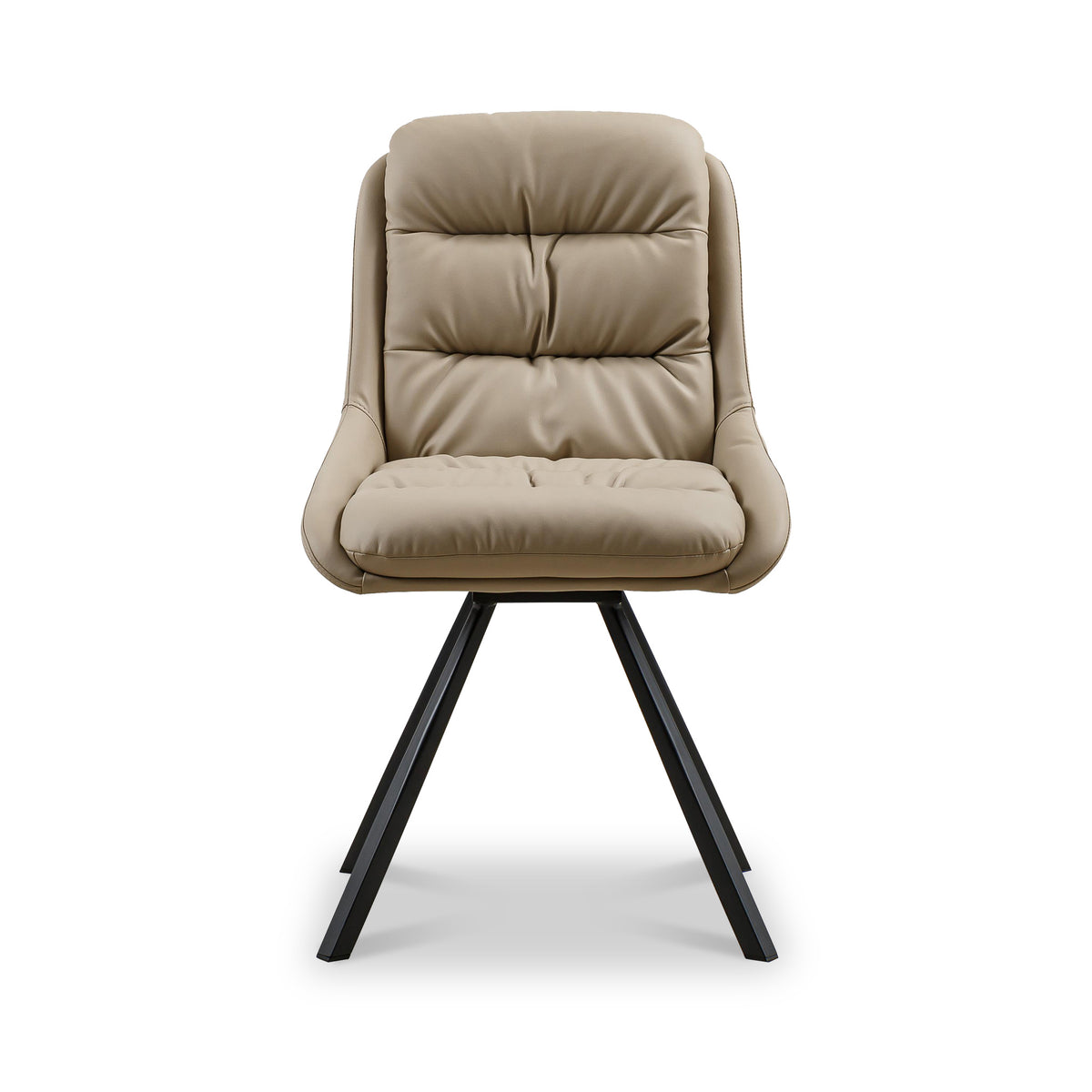 Elara Swivel Faux Leather Dining Chair Beige from Roseland Furniture