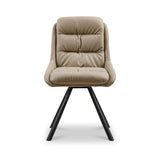 Elara Swivel Faux Leather Dining Chair Beige from Roseland Furniture