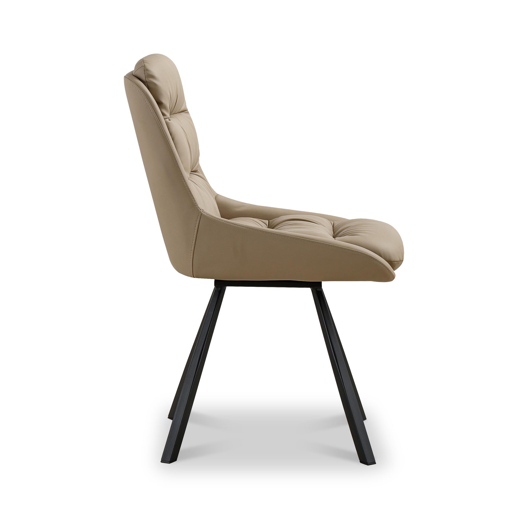 Elara Swivel Faux Leather Dining Chair Beige from Roseland Furniture