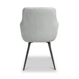 Elsham Corduroy Dining Chair Light Grey from Roseland Furniture
