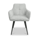 Elsham Corduroy Dining Chair Light Grey from Roseland Furniture