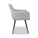 Elsham Corduroy Dining Chair Light Grey from Roseland Furniture