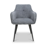 Elsham Corduroy Dining Chair Dark Grey from Roseland Furniture