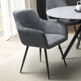 Elsham Corduroy Dining Chair Dark Grey from Roseland Furniture