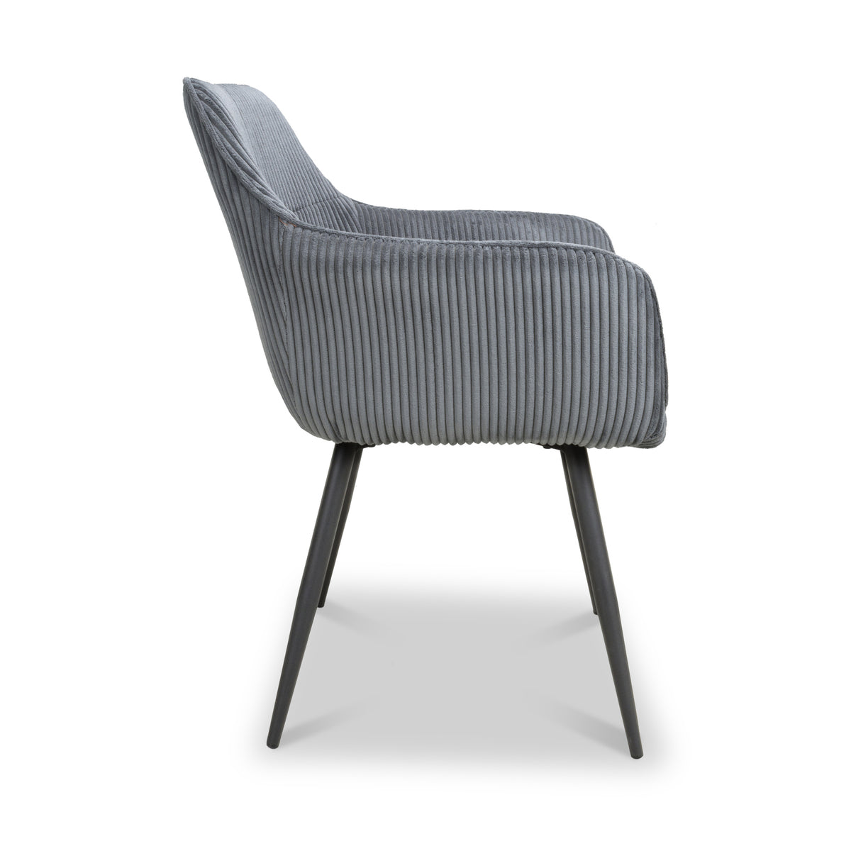 Elsham Corduroy Dining Chair Dark Grey from Roseland Furniture