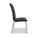 Draycott Faux Leather Dining Chair Black from Roseland Furniture