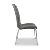 Draycott Faux Leather Dining Chair Grey from Roseland Furniture