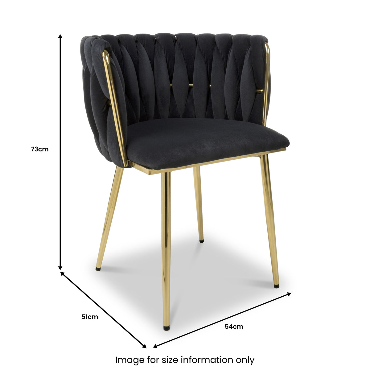 Cindy Woven Dining Chair Black Velvet from Roseland Furniture