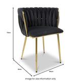 Cindy Woven Dining Chair Black Velvet from Roseland Furniture