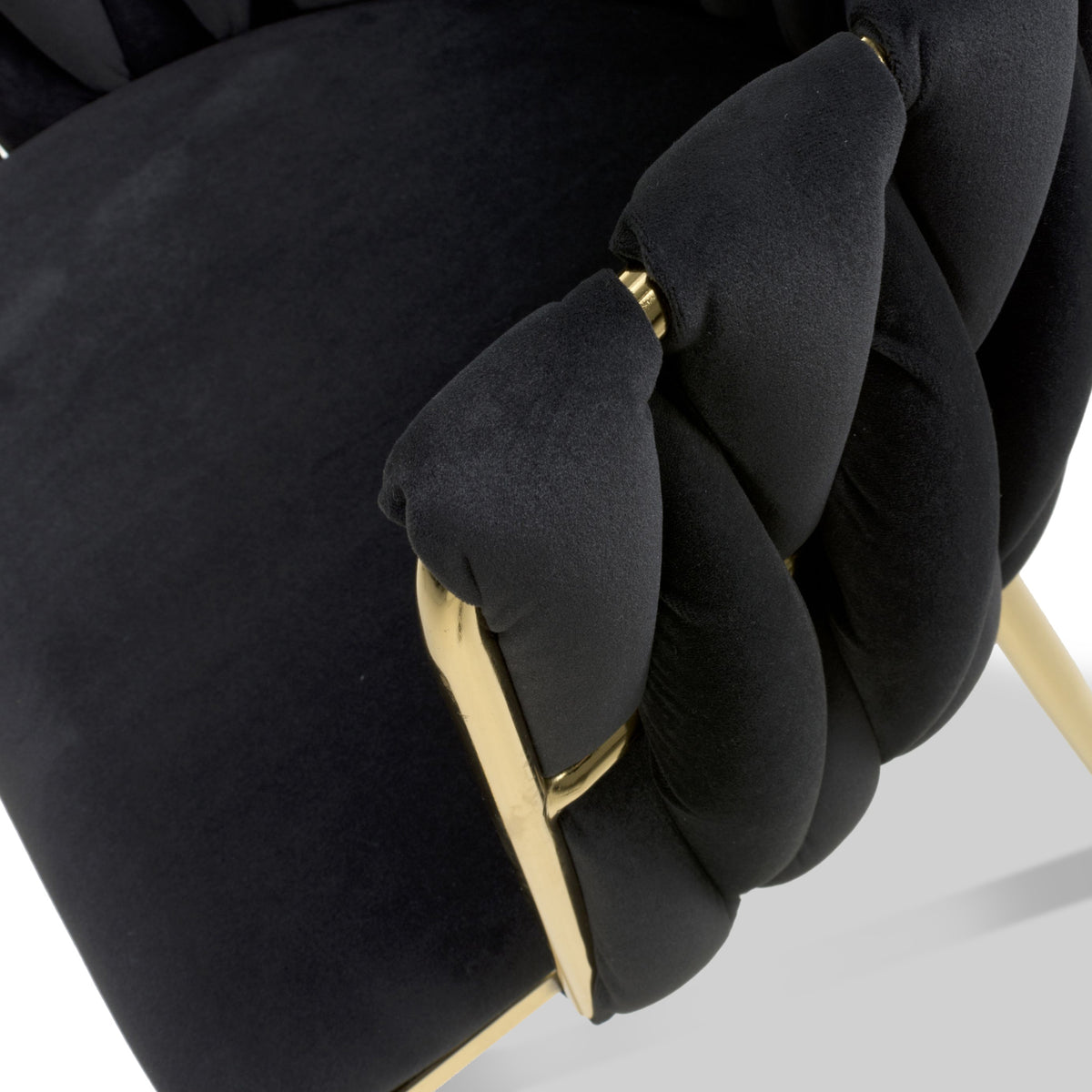 Cindy Woven Dining Chair Black Velvet from Roseland Furniture