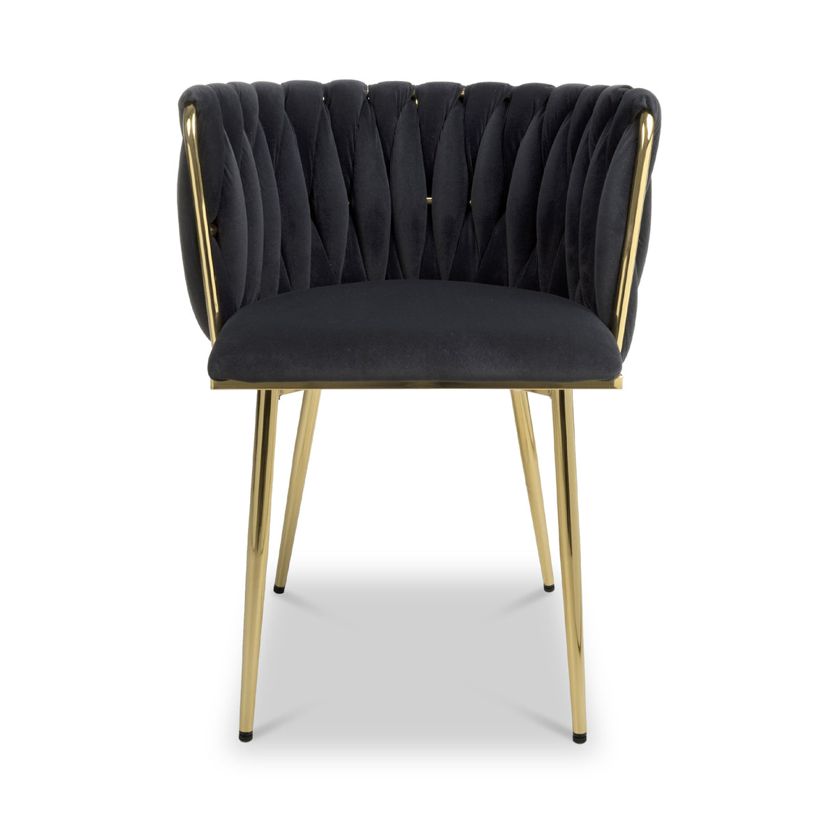 Cindy Woven Dining Chair Black Velvet from Roseland Furniture