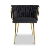 Cindy Woven Dining Chair Black Velvet from Roseland Furniture